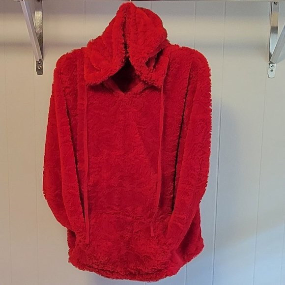 Liberty Love Red Soft Plush Loose Fit Pullover Hoodie With Pockets. Sz: XL - Picture 1 of 3